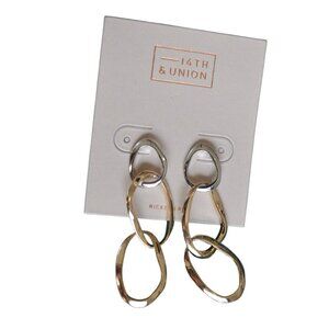 14th & Union Gold & Silver Tone Mixed Metal Linked Drop Earrings Nickel Free